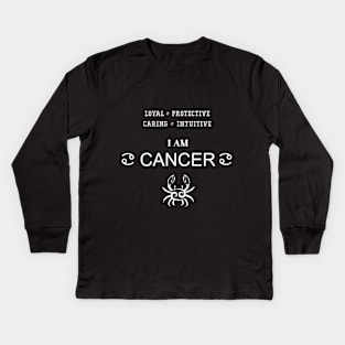 Cancer horoscope 02 Kids Long Sleeve T-Shirt